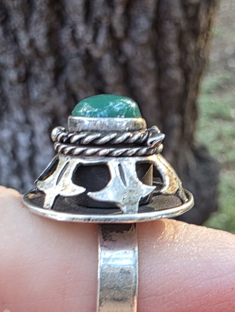 Vintage 1950s/60s Taxco Sterling Silver Poison Pill Box Stash Ring
